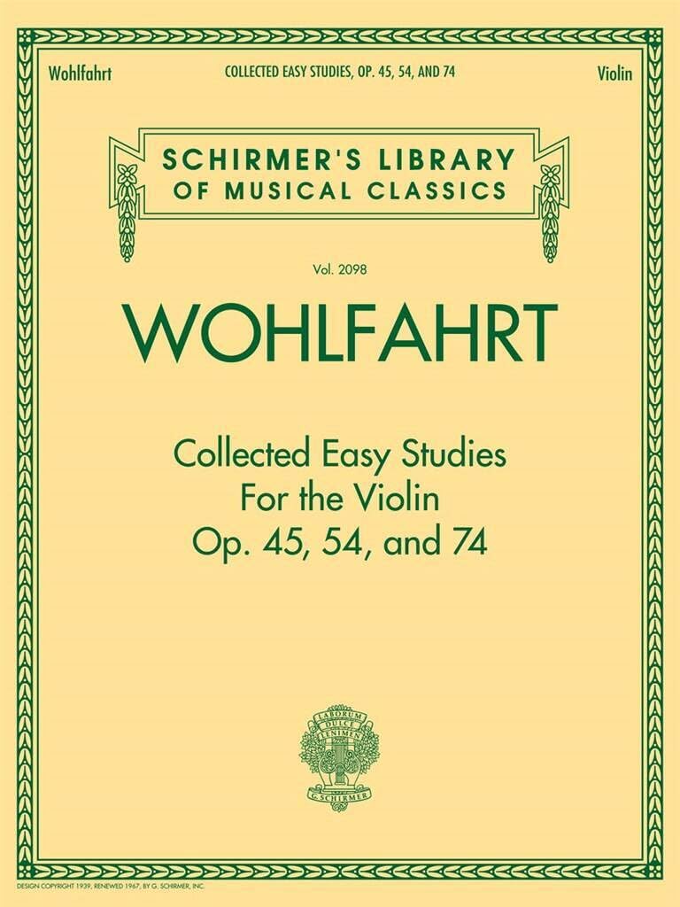 Franz Wohlfahrt: Collected Easy Studies For The Violin (Schirmer's Library of Musical Classics, 2098)