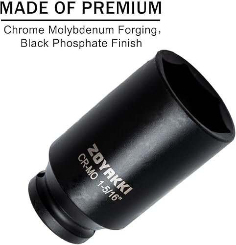 Miniatura 321 de Enchufe de impacto de 6 PT de 1/2" x 0.827 in de profundidad, CR-MO, 1/2 pulgada de accionamiento de 6 puntos para una fácil extracción