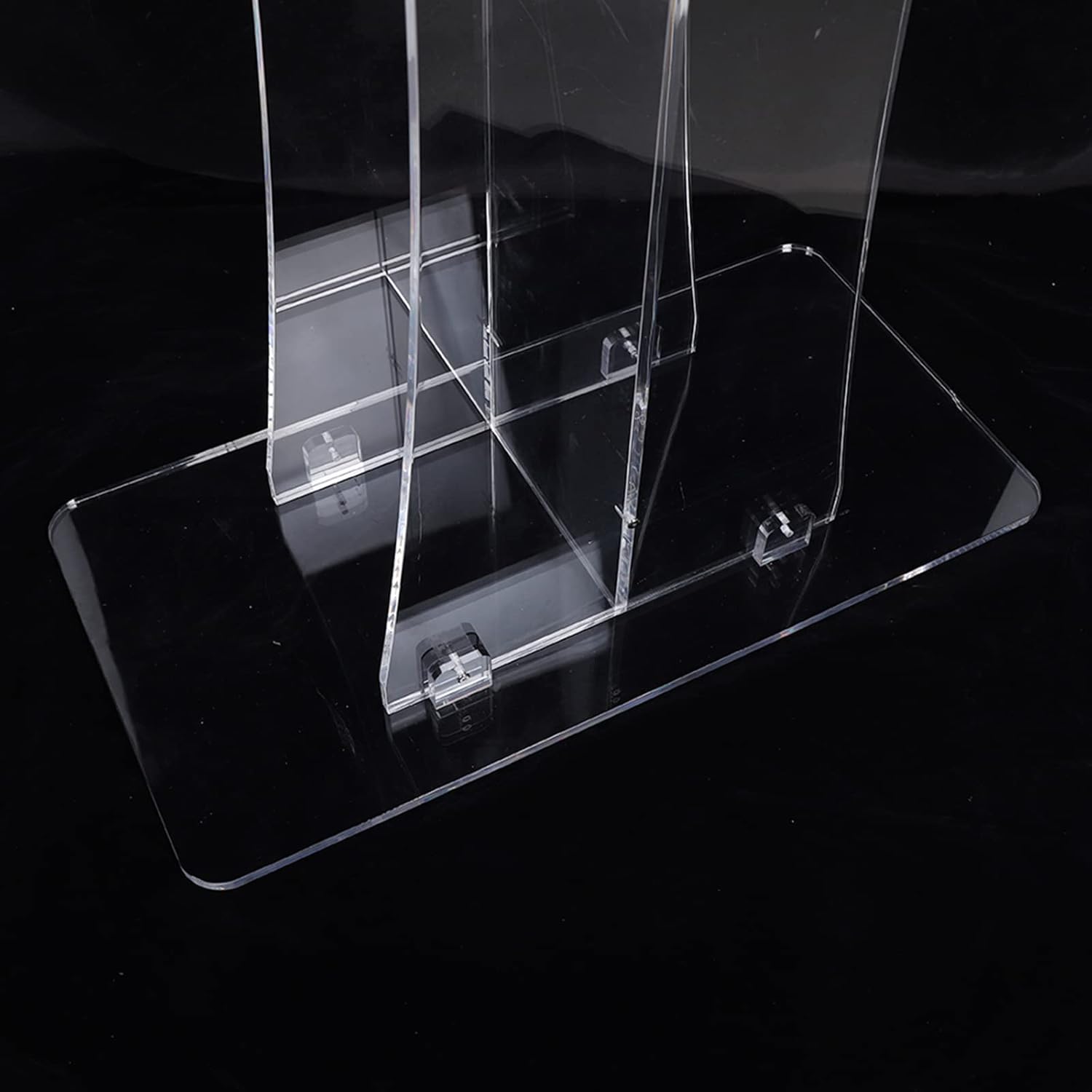 Futchoy Acrylic Podium Stand,Acrylic Pulpits for Churches, Portable Presentation Podium Lectern with Wide Reading Surface for Restaurants, Weddings, Office and Classrooms (Clear)