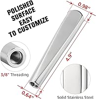 Vista 2 de Mango de grifo de barril de acero inoxidable para Kegerator - Grifo de cerveza casera estadounidense de rosca estándar de 3/8 pulgadas