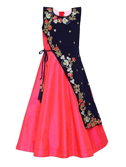 Aarika Girls Silk Ball Gown Maxi Dress