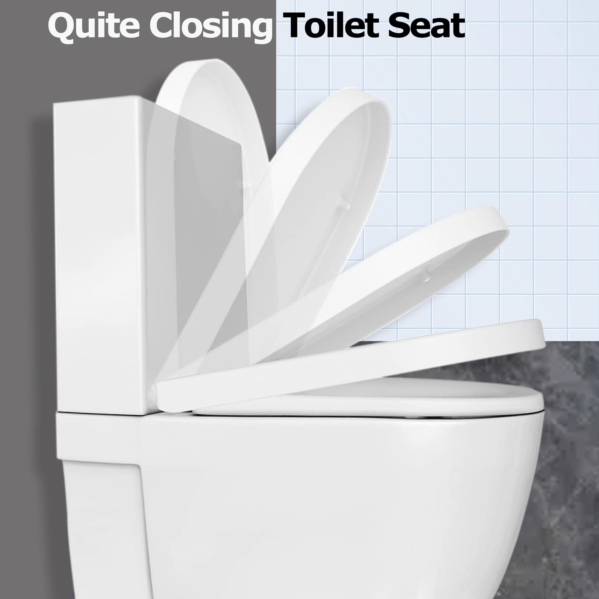 Mass Dynamic D-Shaped Toilet Seat, Soft Close Functionality with Dual-Button Quick Release for Effortless Cleaning - Image 2