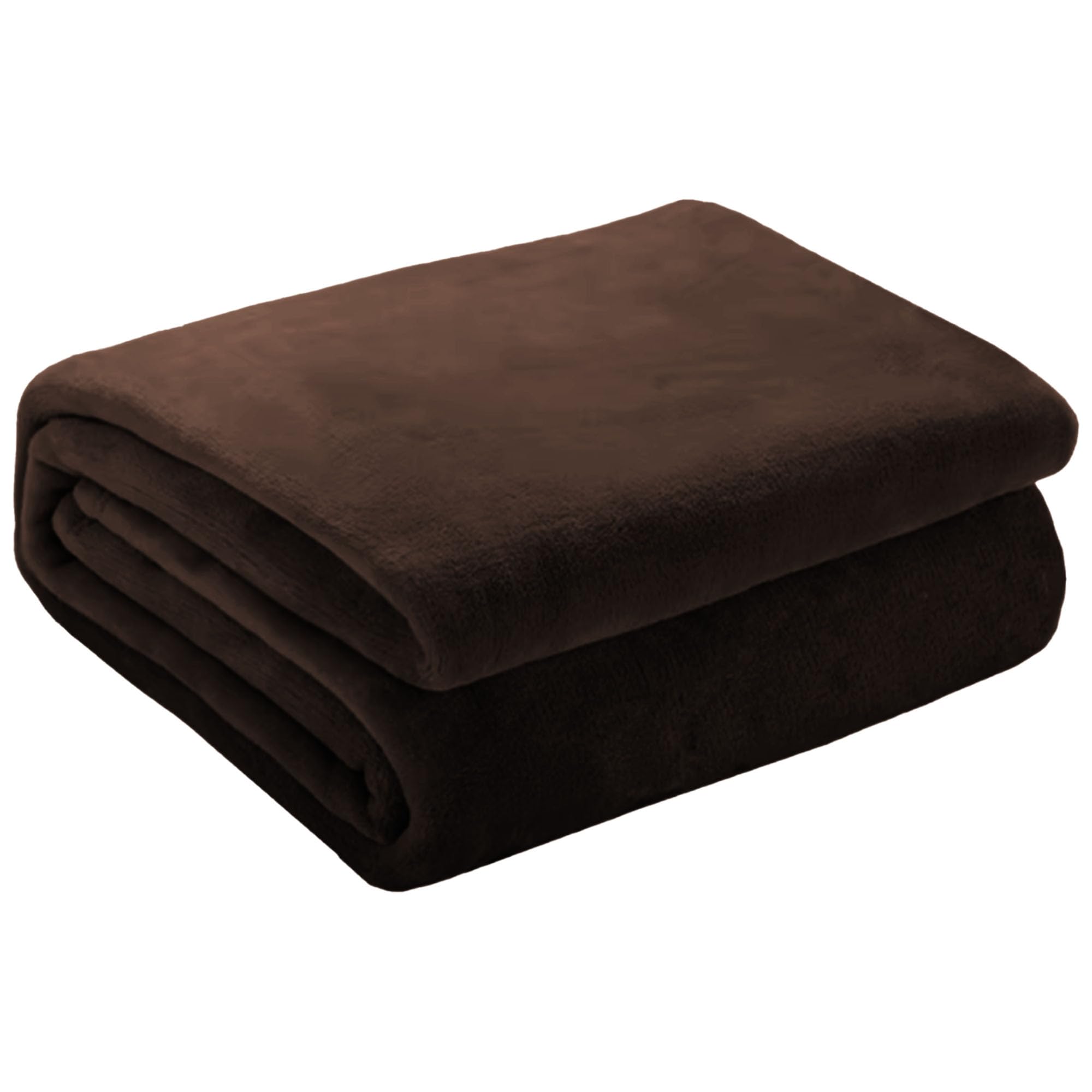 Plaid polaire flanelle 110x110 pour couverture canape salon marron et facile à entretenir