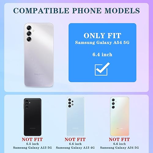 Miniatura 2 de Coralogo Funda para teléfono Samsung Galaxy A54 5G 3 en 1 con purpurina brillante para mujeres y niñas, funda brillante con bonito diseño floral de