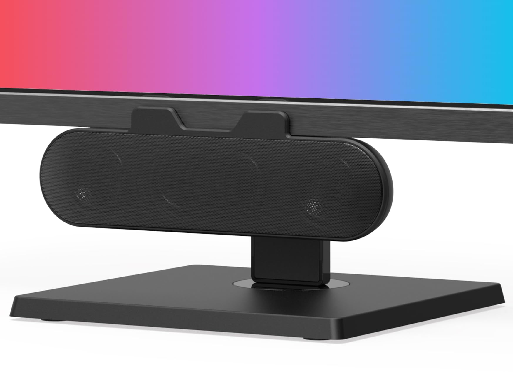 Computer Speakers for Desktop PC Monitor, External Speakers for Laptop, USB-Powered, Plug-n-Play, Wired, Clip-On, Small Computer Soundbar for PC, with