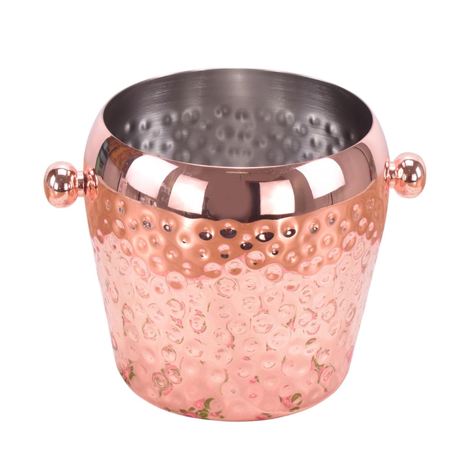 Hammer Pattern Beverage Tub Stainsless Steels Ice Buckets Drink Coolers Beverage Tub Champagnes Bucket for Restaurant Stainsless Steels Ice Buckets Wine Supplies Easy to Carry