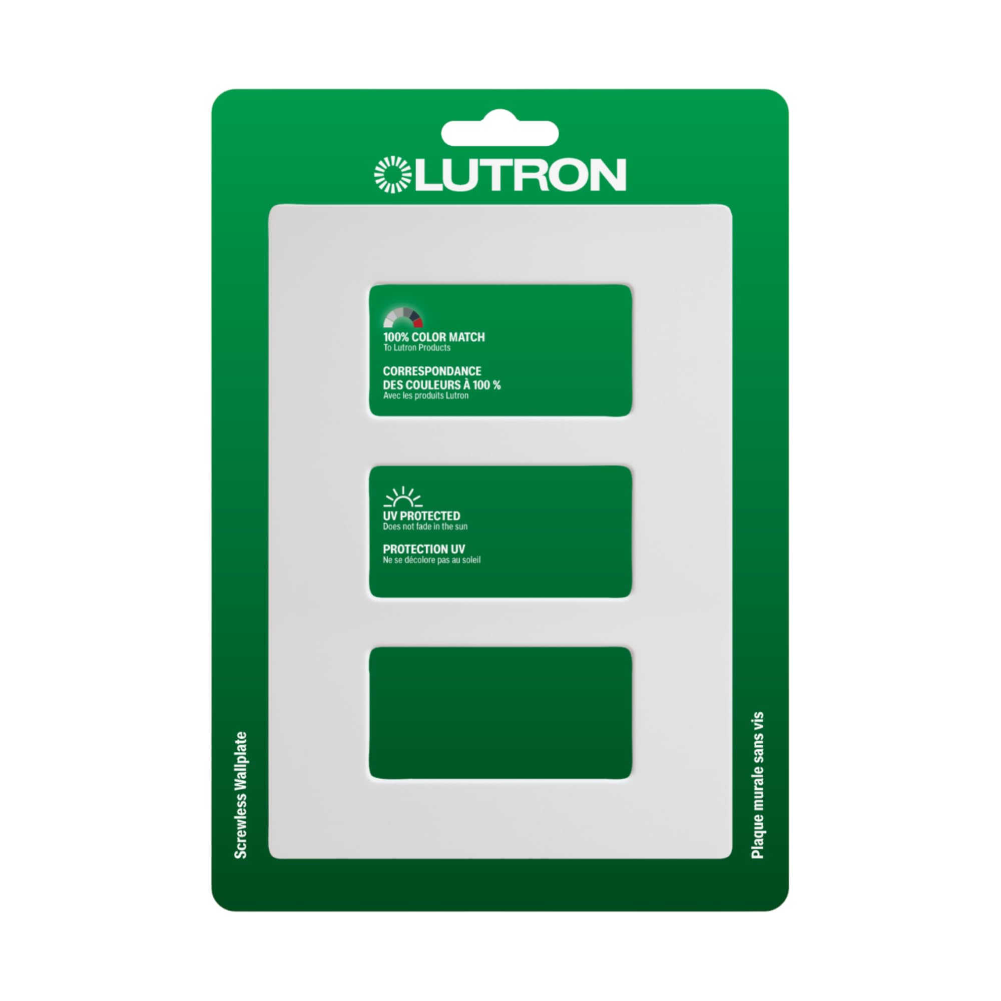 Lutron Claro White Light Switch Cover Plate, 3-Gang Screwless Wall Plate for Rocker Light Switches, Outlet Cover, Gloss CW-3-WH