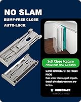 Vista 5 de Diapositivas de cajón de cierre suave de 18 pulgadas, 6 pares, rodamiento de bolas resistente, extensión completa para armarios y aparadores