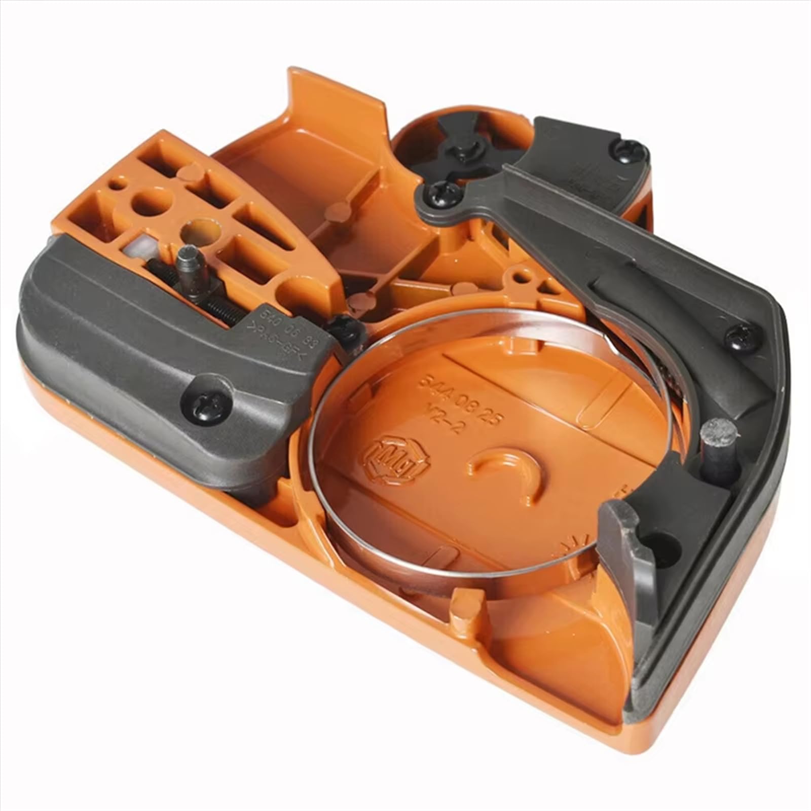 2 cubiertas de embrague de motosierra resistente con protector de escombros para motosierras de piñón de 16 a 24 pulgadas, embragues, cubierta de piñón de tambor