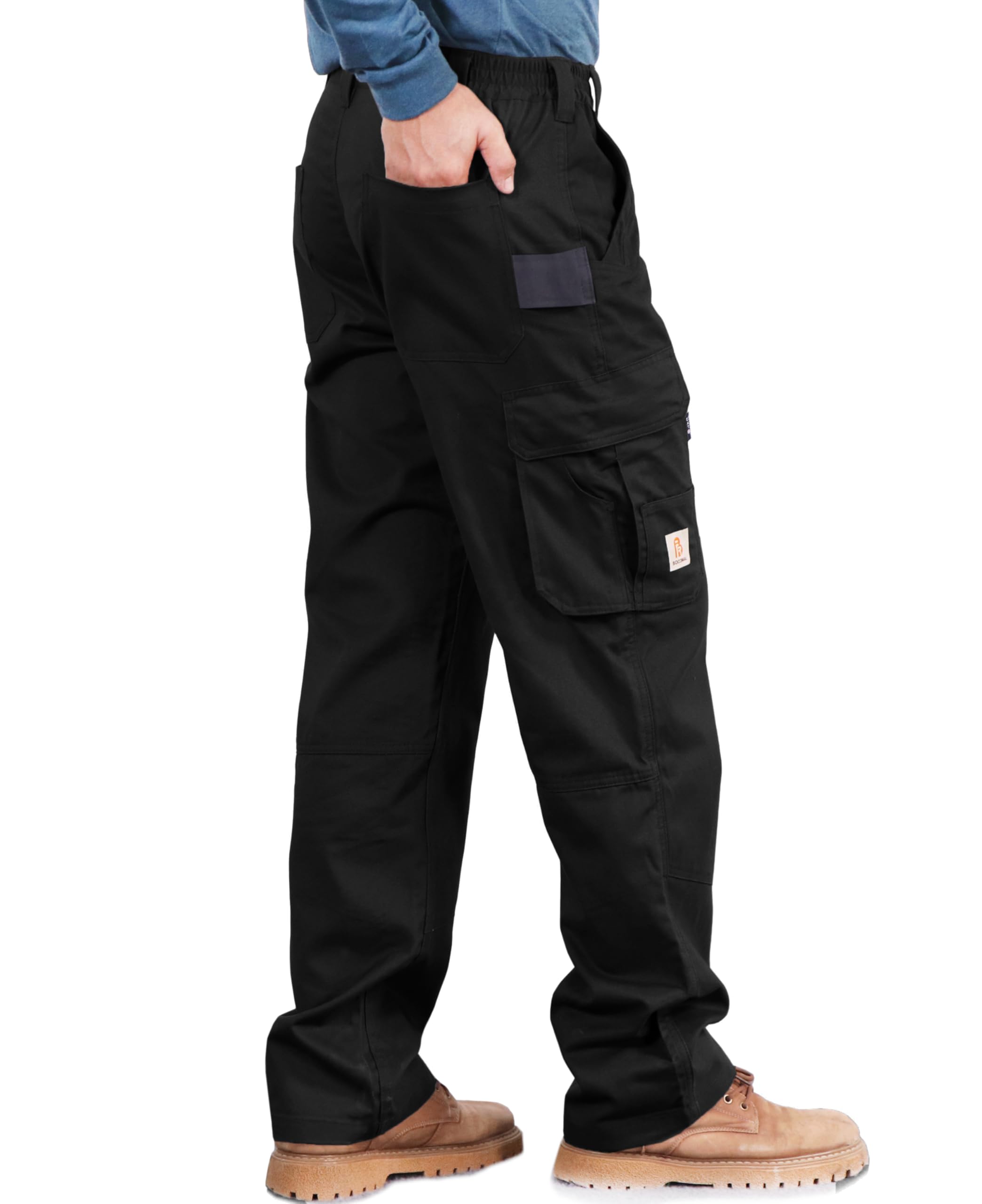 BOCOMAL FR Pants for Men Utility Cargo Pockets Flame Resistant/Fire Retardant Carpenter Water Oil Repellent Finish