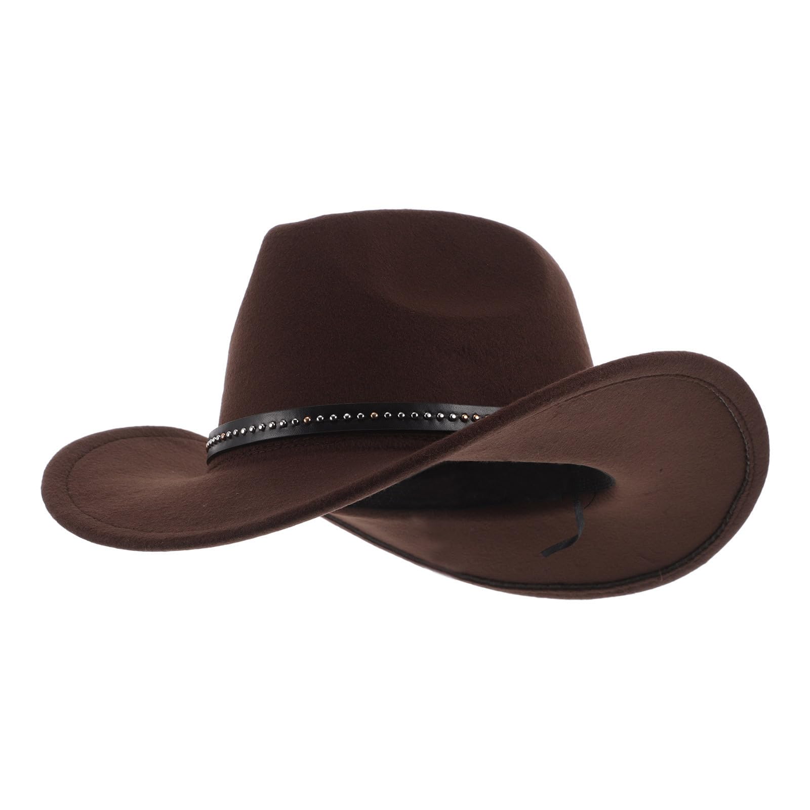 Tofficu 5 Piezas Sombrero de Vaquero Unisex de ala Ancha, Nylon Café