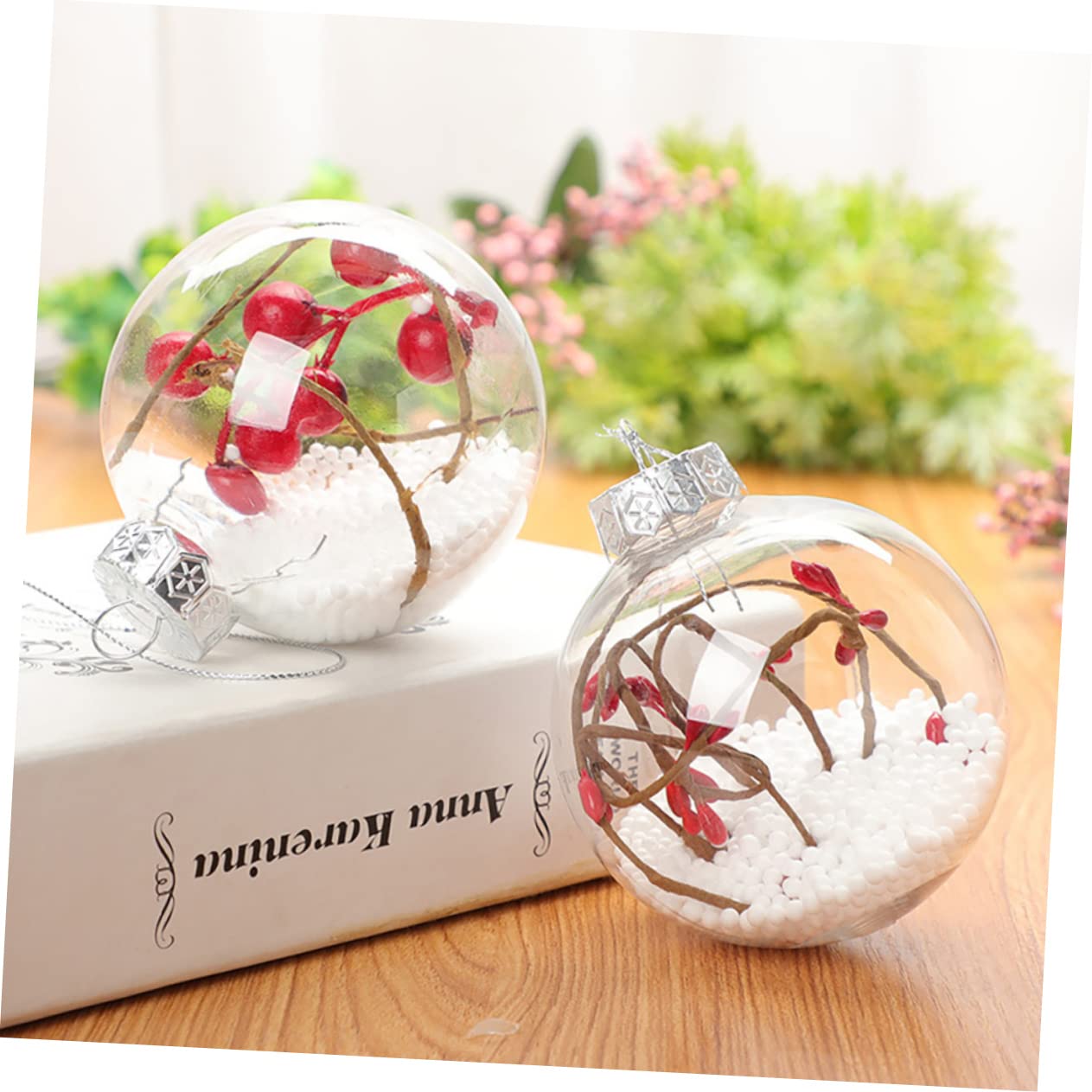Cabilock 30piezas Bolas De Navidad Colgantes Decorativas Adornos para Árbol De Navidad y Fiestas Rellenables y Personalizables Diseño Elegante y Único