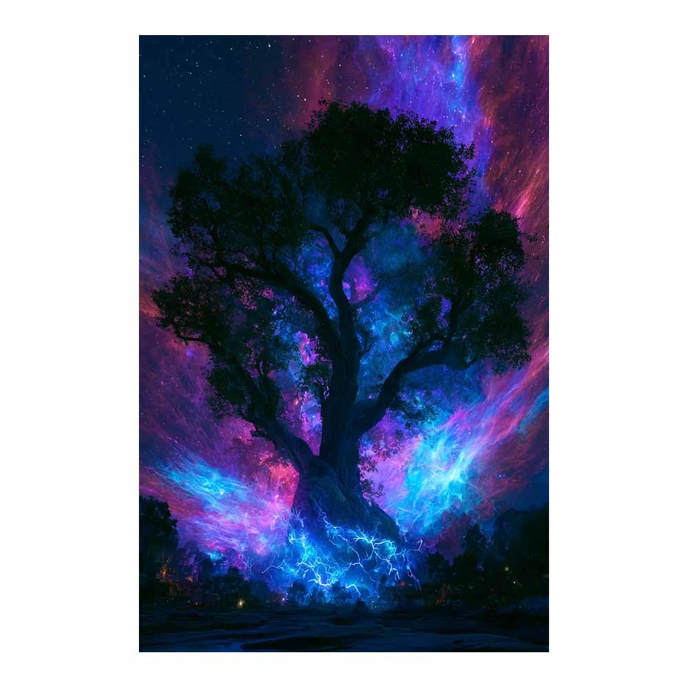 XENIOU Tree Canvas Wall Art Golden Ray Tree Art art prints, decorative paintings, for Living Room Bedroom Office Home Wall Decor.(Multicolor)-80x120cm Unframed