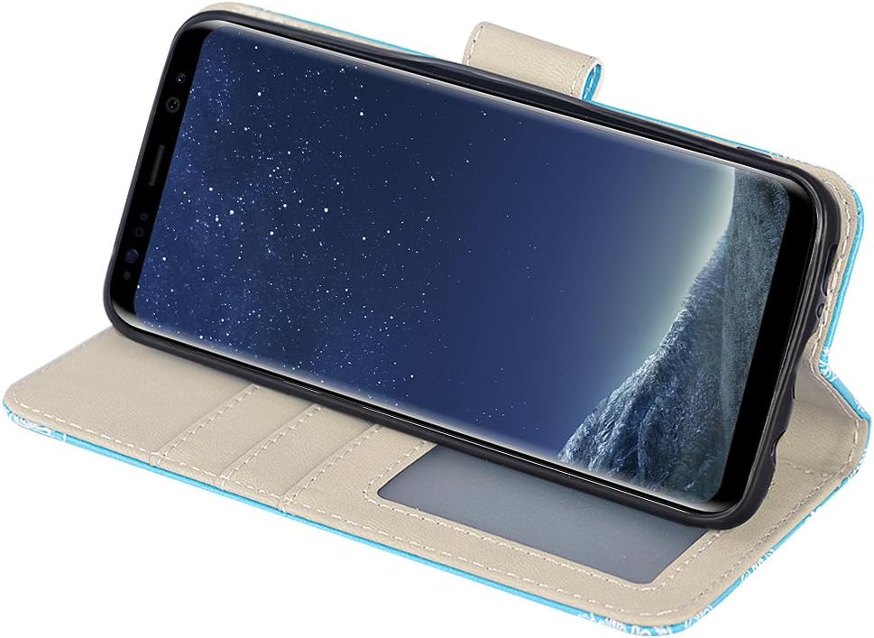 UrSpeedtekLive Galaxy S8 Plus Wallet Case Folio Flip Premium PU Leather Case Cover w/Card Holder Slot Pockets, Wrist Strap, Magnetic Closure Compatible with Galaxy S8 Plus (2017), Be Nice