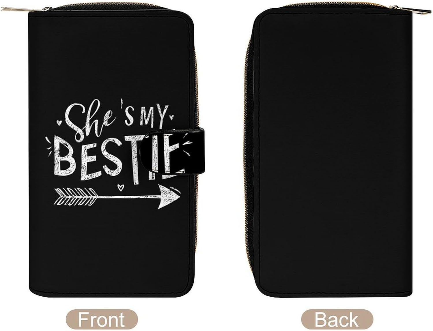 She's My Bestie Womens Wallet for Men Slim Purse Clutch Handbag with Card Holder
