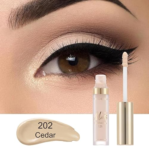 Miniatura 2 de Anglicolor Juego de sombra de ojos líquida mate altamente pigmentada, color negro ahumado, crema de sombra de ojos de larga duración, secado rápido,