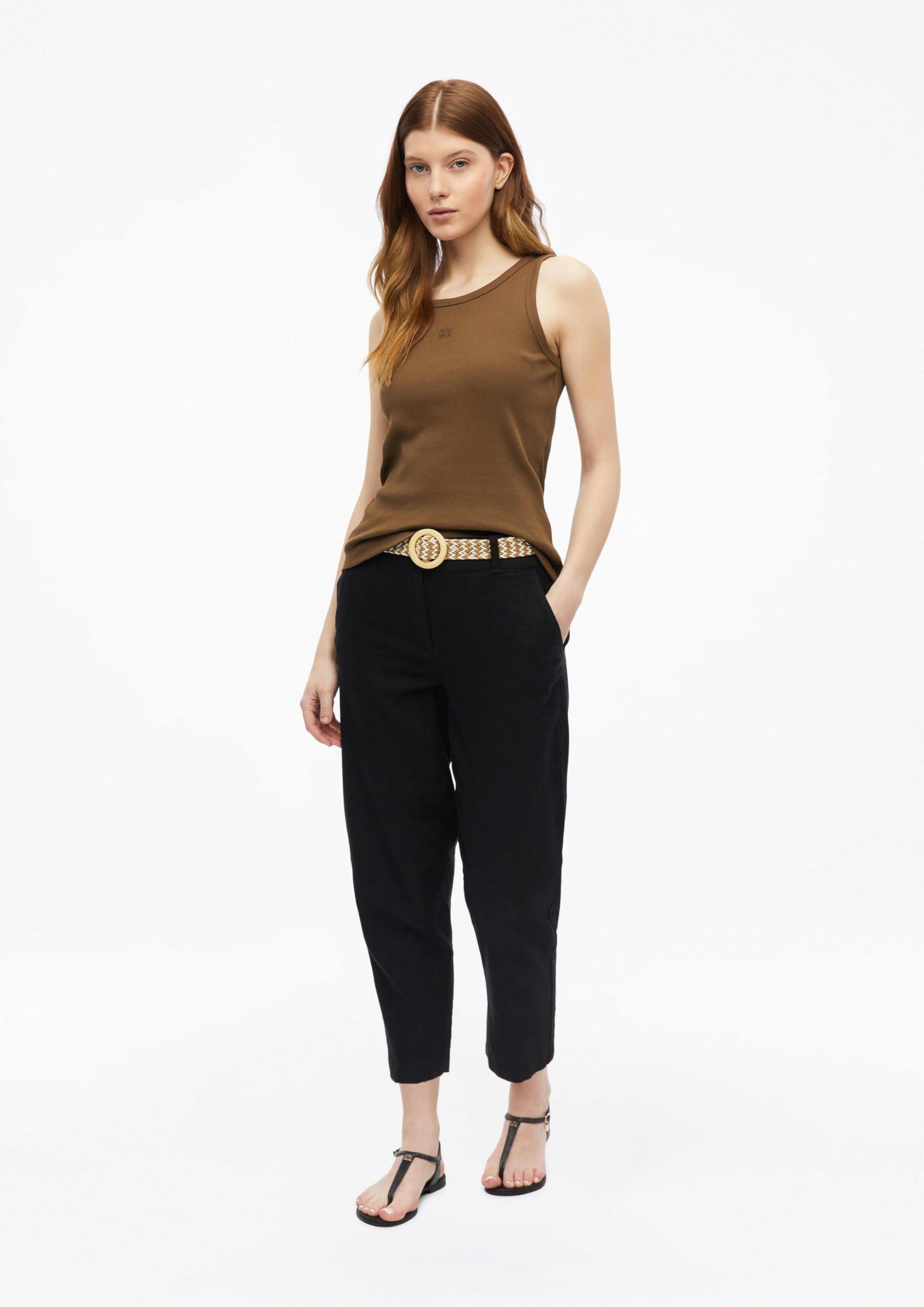 s.Oliver Cropped Chino mit Gürtel