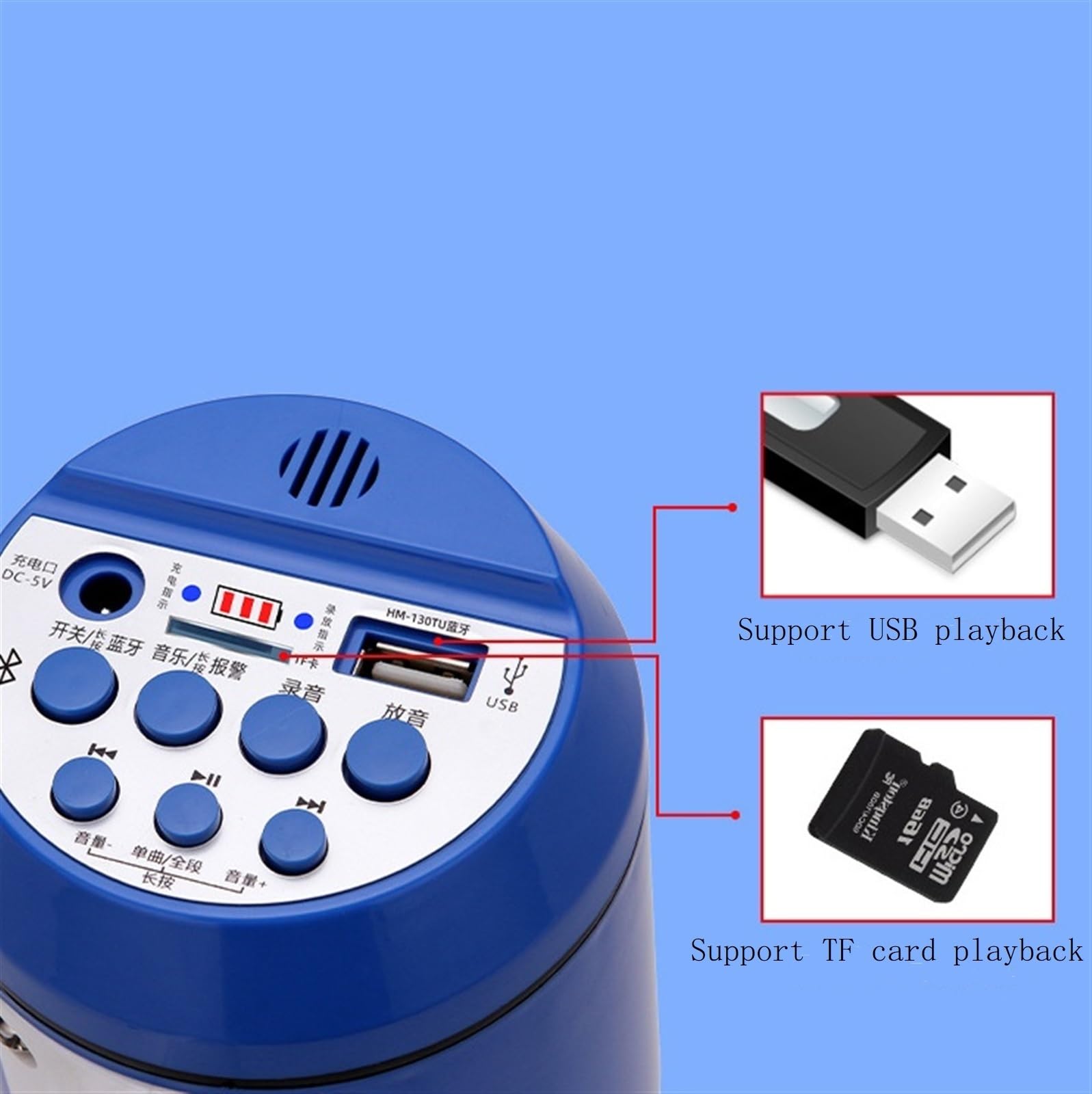 Megáfono Megáfono De Mano Amplificador De Voz Micrófono Portátil Megáfono Bocina De Aire Fuerte Bocina De Toro Megafono Altavoz