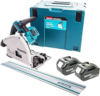 DSP600ZJ 36V Brushless Plunge Saw with 2 x 5Ah Batteries & Guide Rail