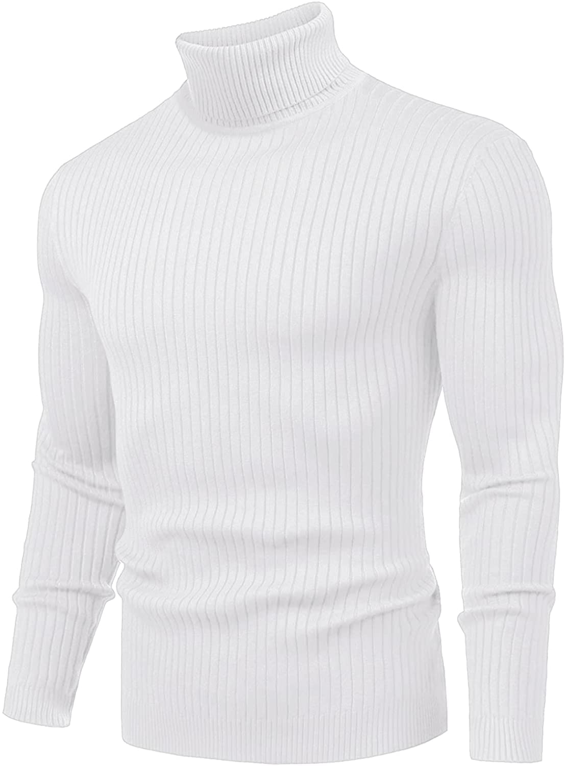 NORTHWIND Men's High Turtle Neck Cotton T-Shirt (in, Alpha, 2XL, White Pure)