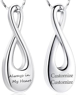 Imrsanl Infinity Cremation Jewelry for Ashes Urn Necklace Pendants for Ashes Holder Memorial Keepsake Cremation Ashes Jewelry for Wome/Men/Pet