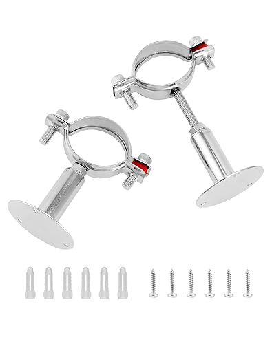 QWORK Adjustable 2" OD Pipe Wall & Ceiling Mount Support