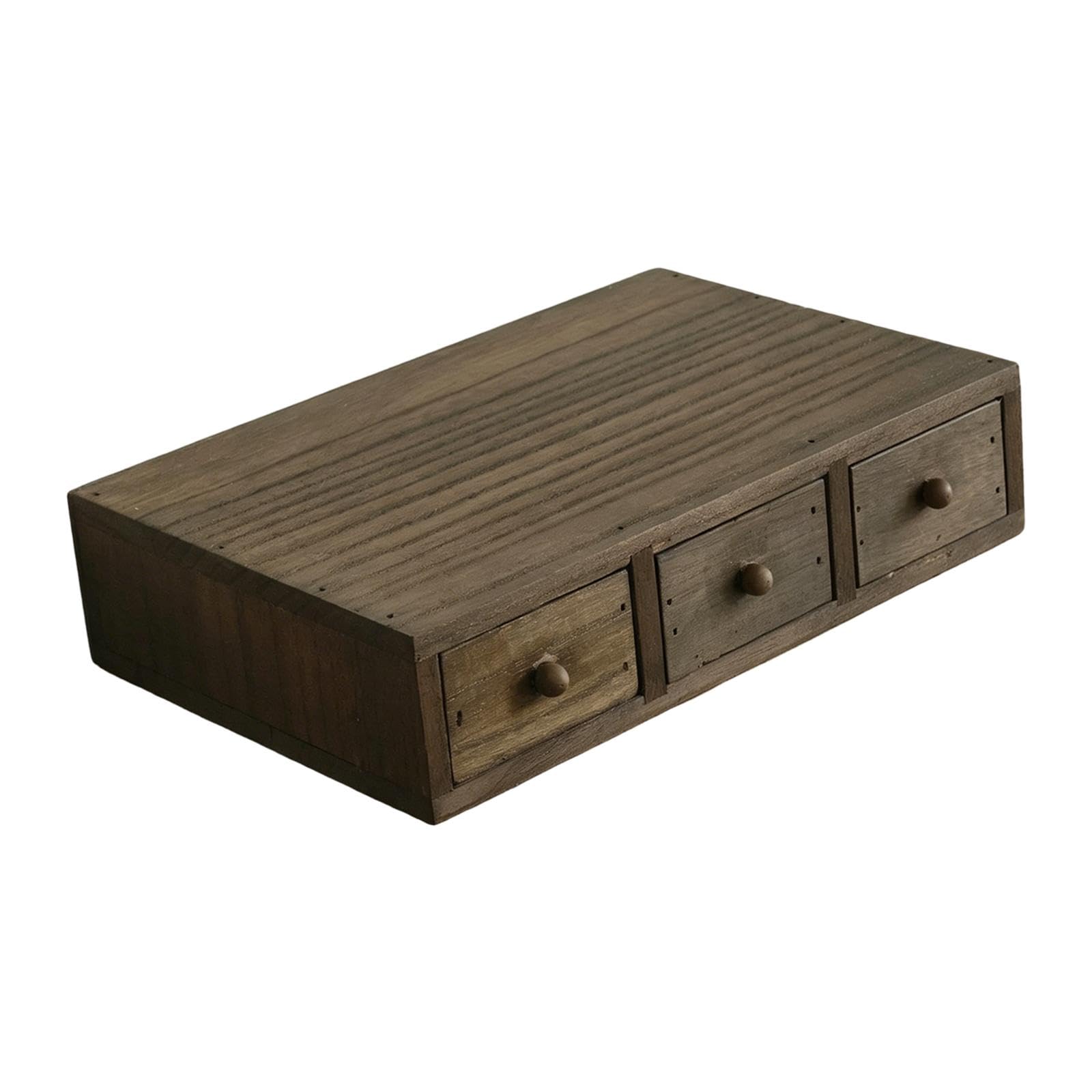 Schreibtisch Organizer Aus Holz mit Schublade Zur Aufbewahrung von Make Up, Dekorativer Ständer, Geeignet für Schlafzimmer, Büro, Wohnzimmer, 3 Schubladen