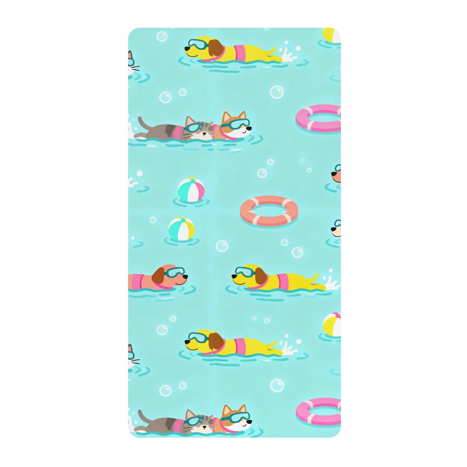 Drap de berceau en coton ultra doux Swimming Pets chic