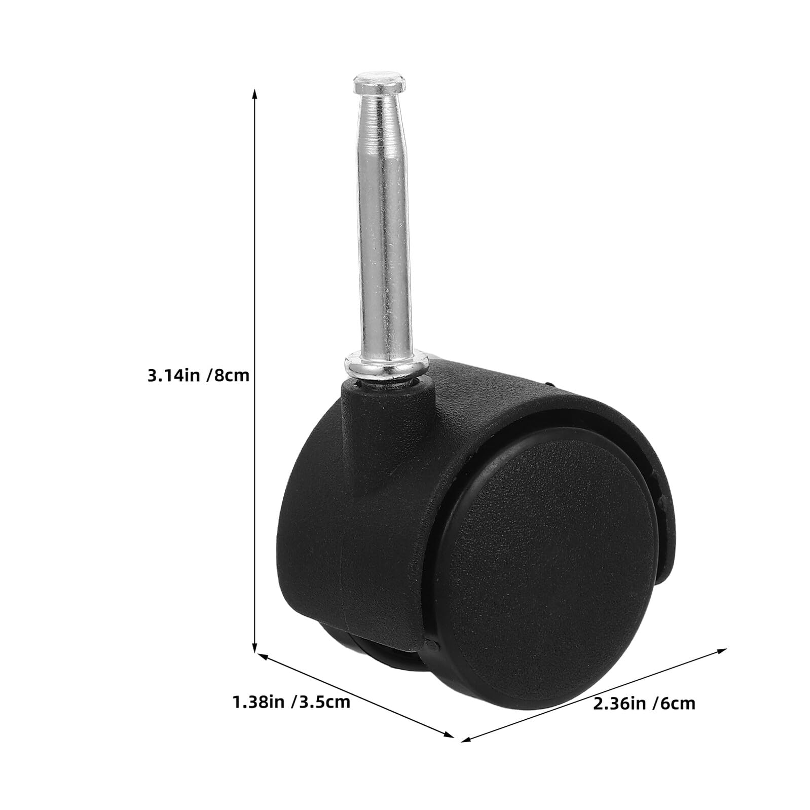 5pièces 1. 5" Roulettes de chaise de bureau Roulettes avec frein Universel Tige Pivotant Rouleaux pour Mobilier de bureau sur Moquette et Sols durs Remplacement Robuste Chaise Lot de roulettes