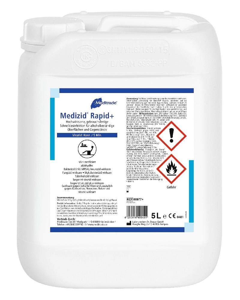 Meditrade Medizid Rapid+ – 5-Liter-Kanister für alkoholbasierte Sprühwischdesinfektion