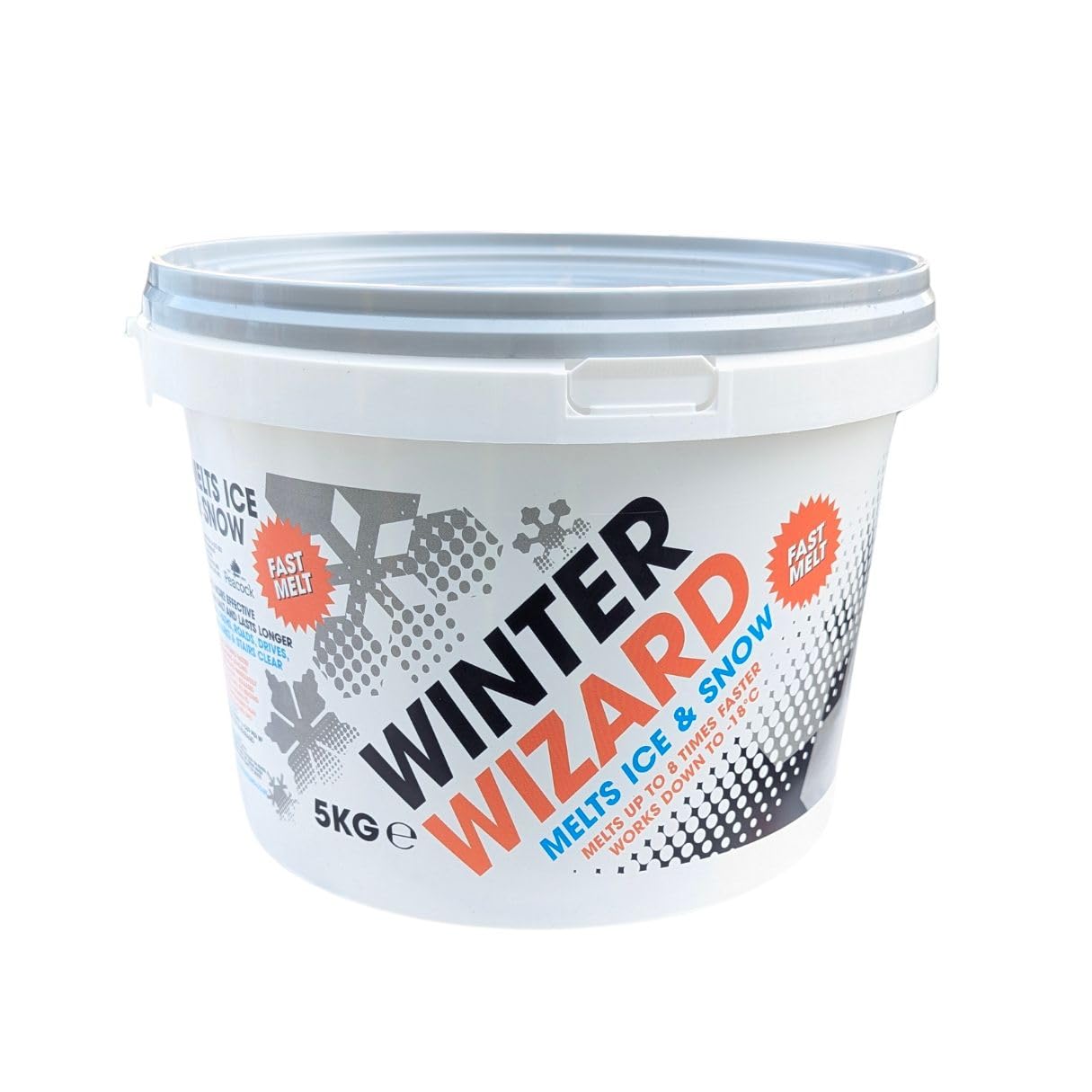 White De-Icing Salt Fast Melt for Clearing Paths and Driveways of Ice and Snow Cleaner Than Grit Rock Salt - 5kg Tub
