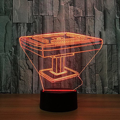 Preisvergleich Produktbild 3D Illusion Lampe Led Nachtlicht Lampen, Mahjong Spieltisch Nachtlichter Kinder Nachttischlampe 7 Farben Ändern Schreibtischlampe Mit Usb-Kabel Ideale Geschenke Für Jungen Und Mädchen