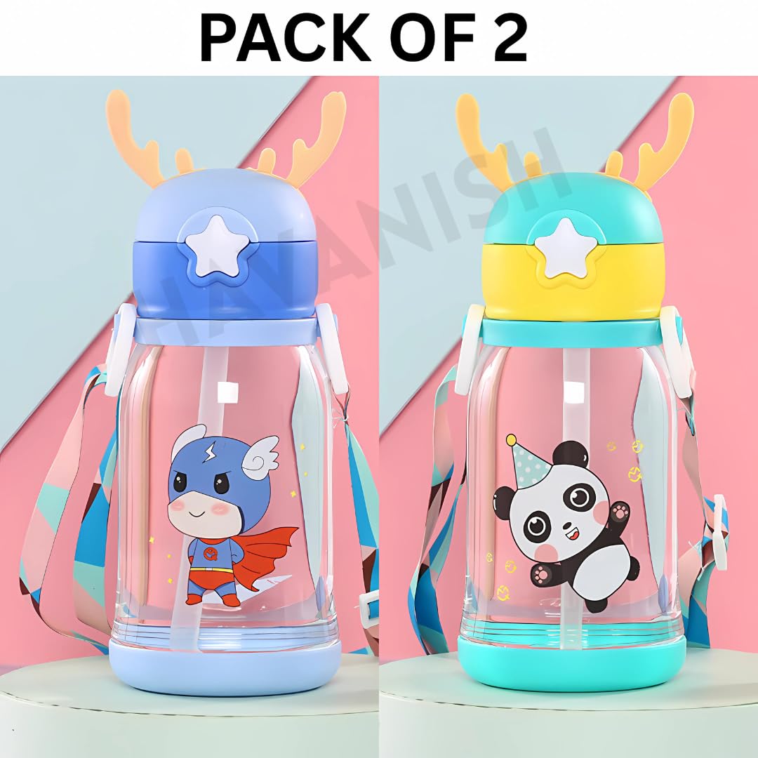 Kids Reusable Water Bottles - BPA Free Pack of 2 -2