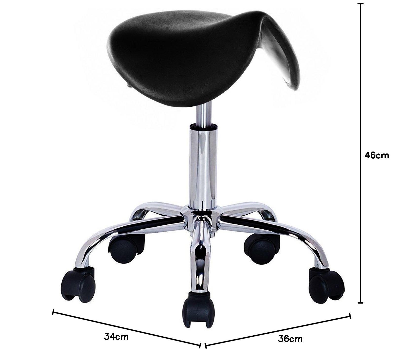 Taburete Giratorio con Ruedas para Peluquería, Cosmética, Dentista, Silla de Trabajo Profesional Giratoria con Ruedas (SILLA-TB17 (Negro))