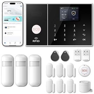 Home Security Systems 16-Piece Kit,Alarm System for Home Security,App Alerts,WiFi Alarm,Compatible with Alexa and Google Assistant,No Subscription,for Home Security and Kids Safety - Amazon product rated Grade A