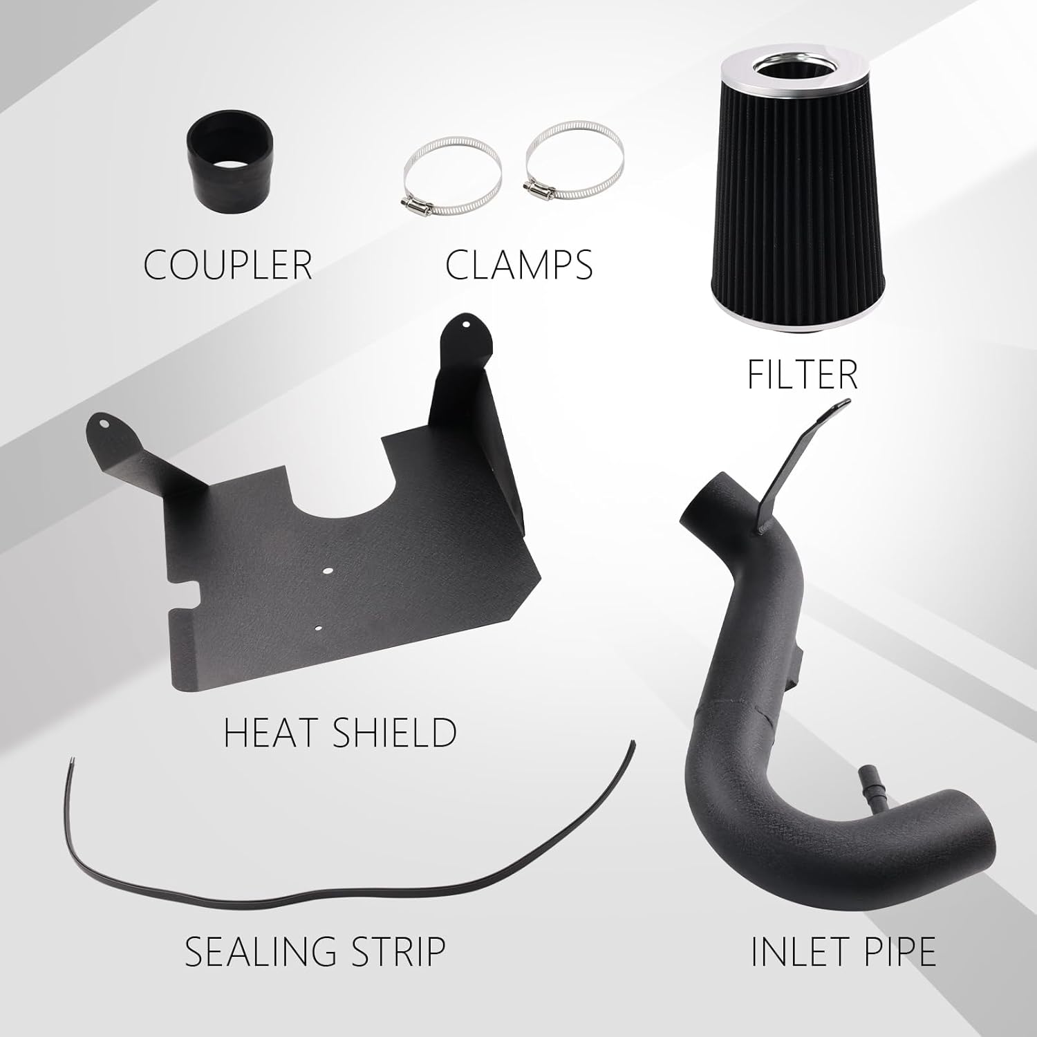 Cold Air Intake Compatible with 2005-2009 Ford Mustang 4.0L V6 Performance Intake System with Polished Aluminum Pipe & Washable Filter, Horsepower Boost