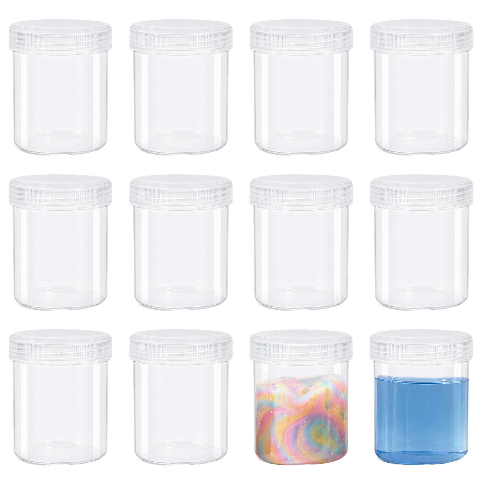 12 Pack Empty Paint Bucket, 300ml Small Plastic with Lids Paint Pots