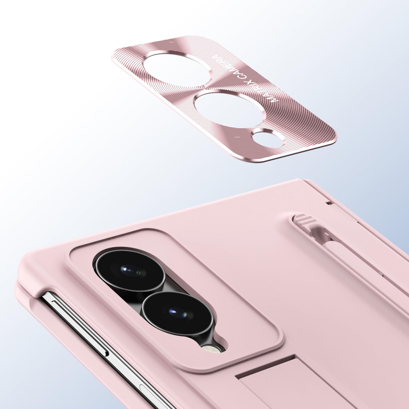 Custodia Con Cavalletto For Samsung Galaxy Z Fold 8, Con Supporto S-Pen E Cerniera Dello Schermo Custodia Protettiva For Obiettivo Custodia Sottile Smerigliata(Pink)
