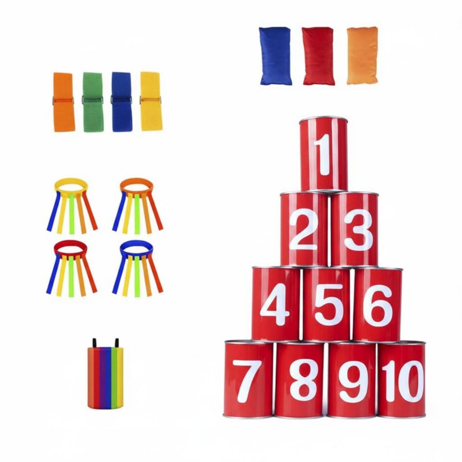 Wurfspiel aus Blechdosen mit Zahlen Und Monster Motiven für Kinder Ab 3 Jahren zur Förderung der Hand Augen Koordination Und für Garten Feste