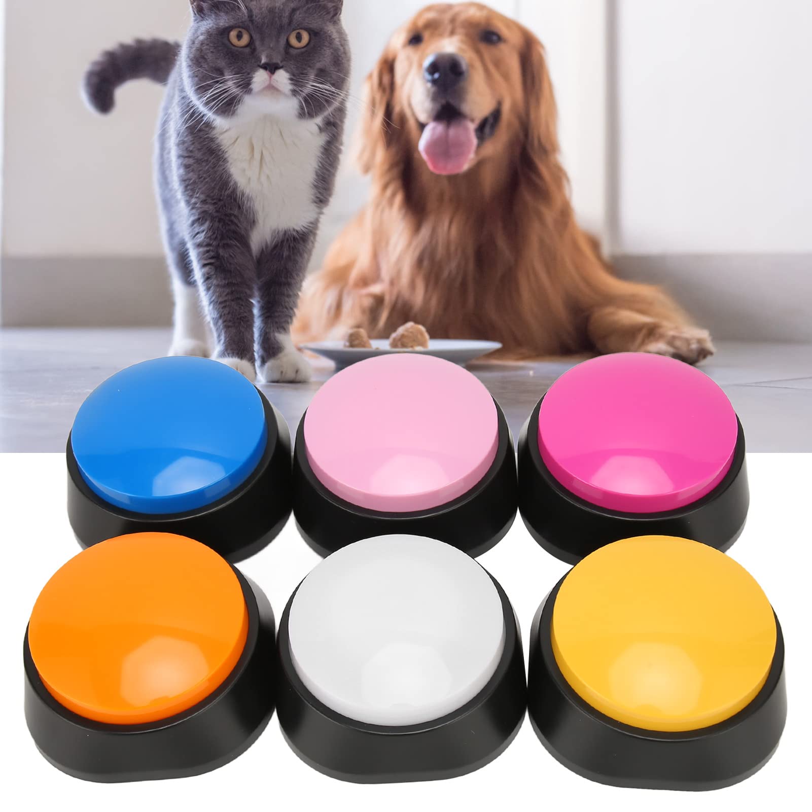 Pulsante di Registrazione Vocale a 6 Colori, Pulsanti per Cani per Comunicazione Cicalino per Addestramento Animali Domestici Riproduzione di Registrazioni di 30 Secondi