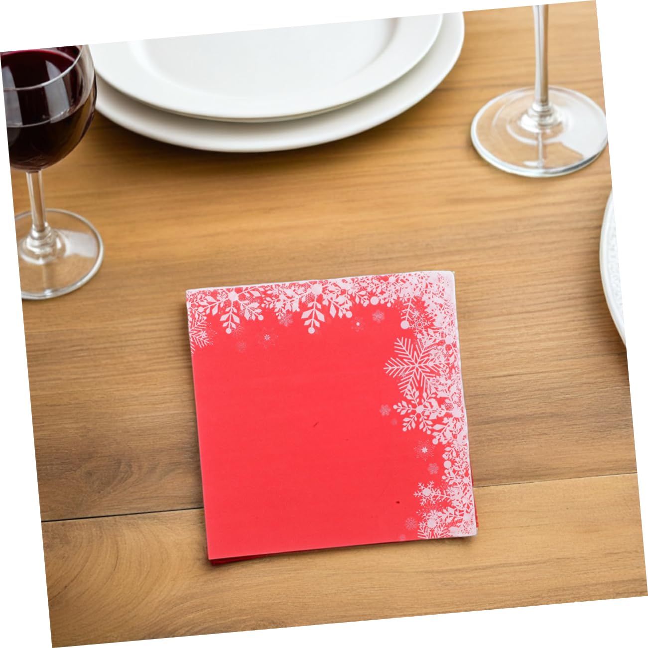 PLAFOPE 120piezas Pañuelos Para Fiestas Navideñas De Papel Desechables Servilletas Rojas Decoración De Mesa Para Navideña Invitados