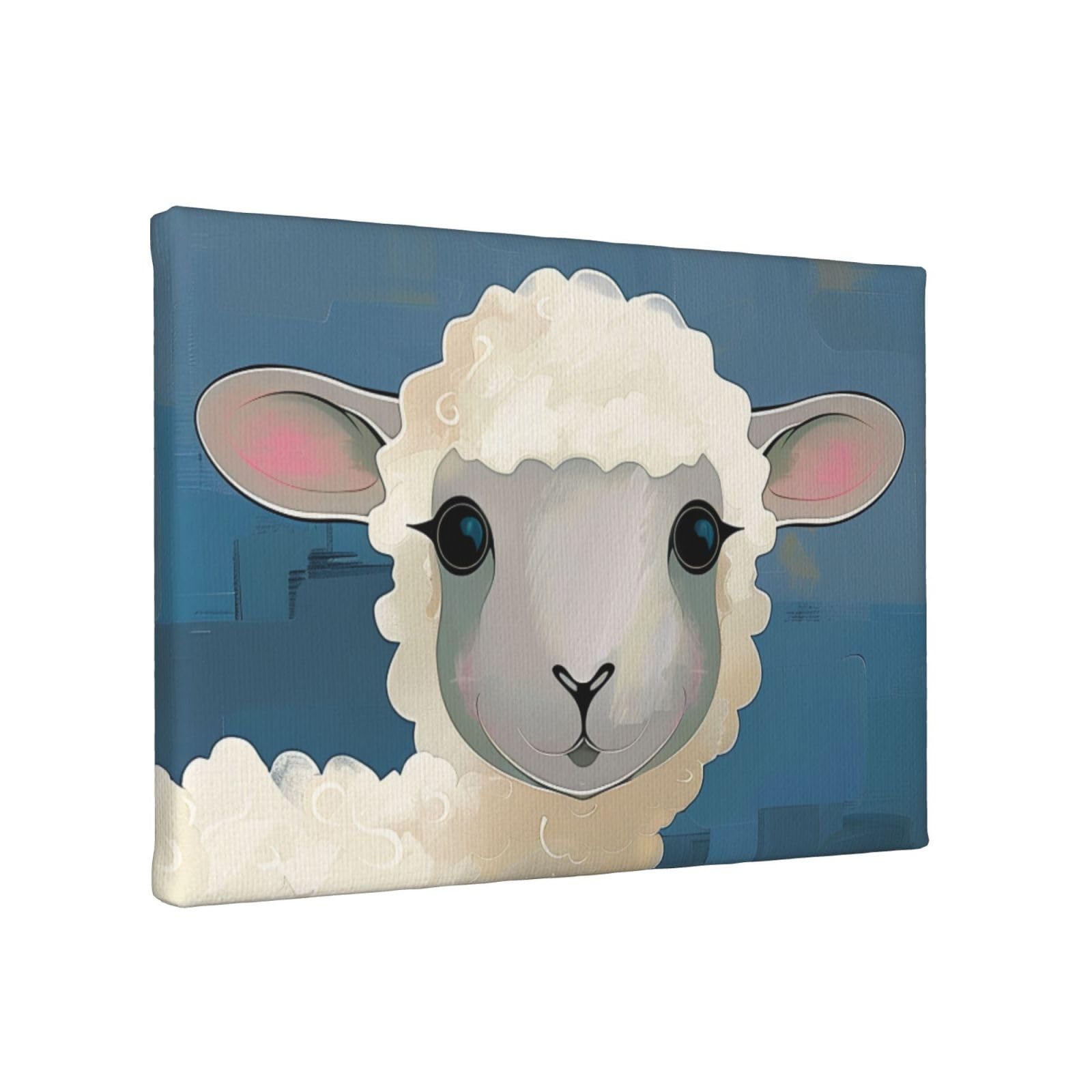 YKLJG Sheep art Printed Wall Art Canvas Painting 30x20 CM Wooden Framed Picture Painting Artwork Prints for Bedroom Kitchen Home Office Decor