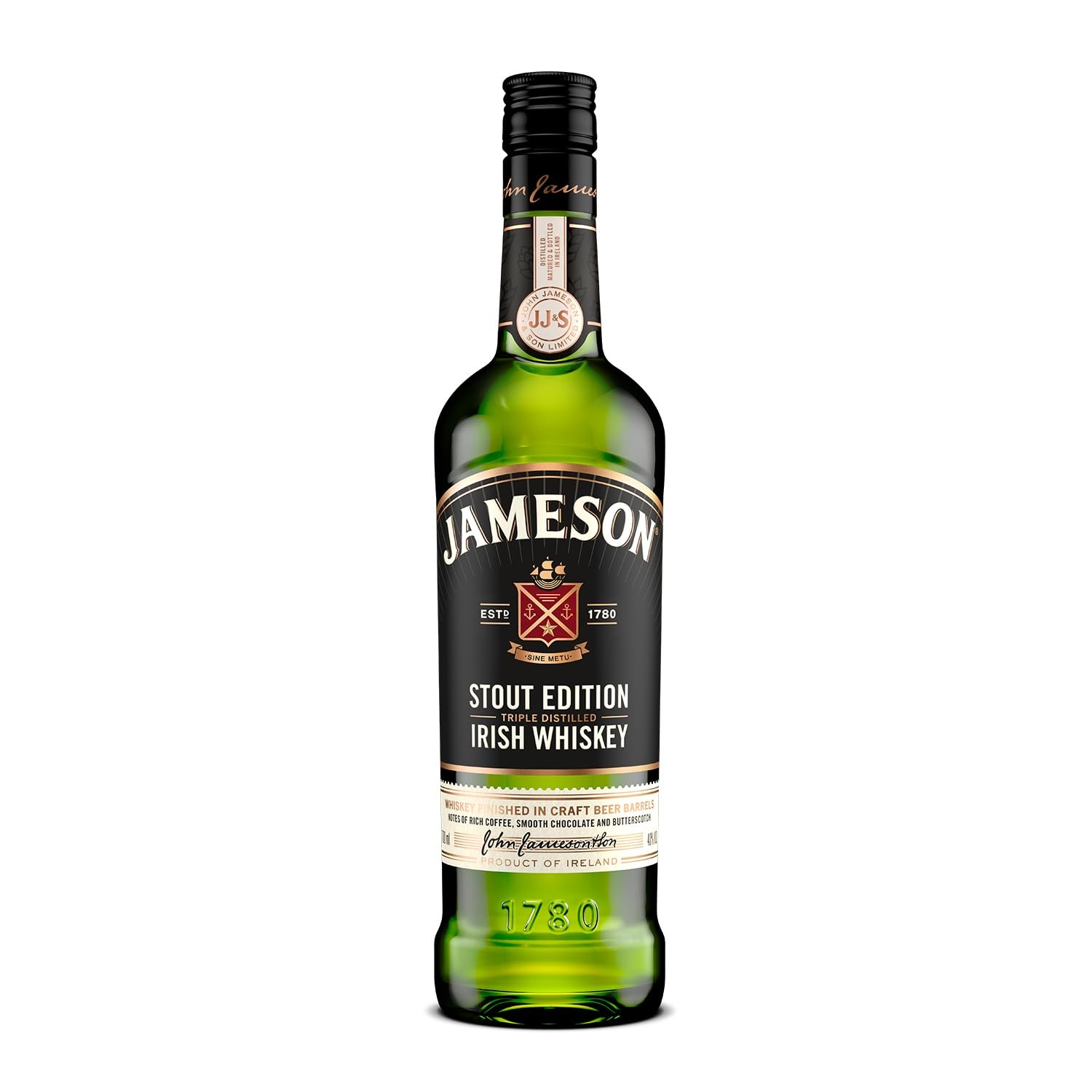 JamesonCaskmates Stout Edition Irish Whiskey | 40% ABV | 70CL | Triple Distilled Whiskey Finished in Craft Stout-Seasoned Barrels | Sweet with Hops & Cocoa Bean Notes | Triple Distilled in Ireland