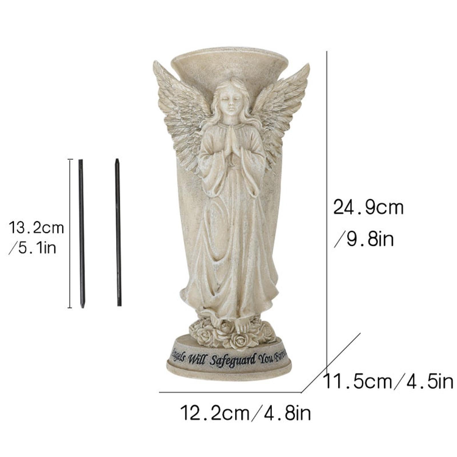 Engel Beten Blumenvase Praktisch mit Spikes Stabile Friedhofsdeko