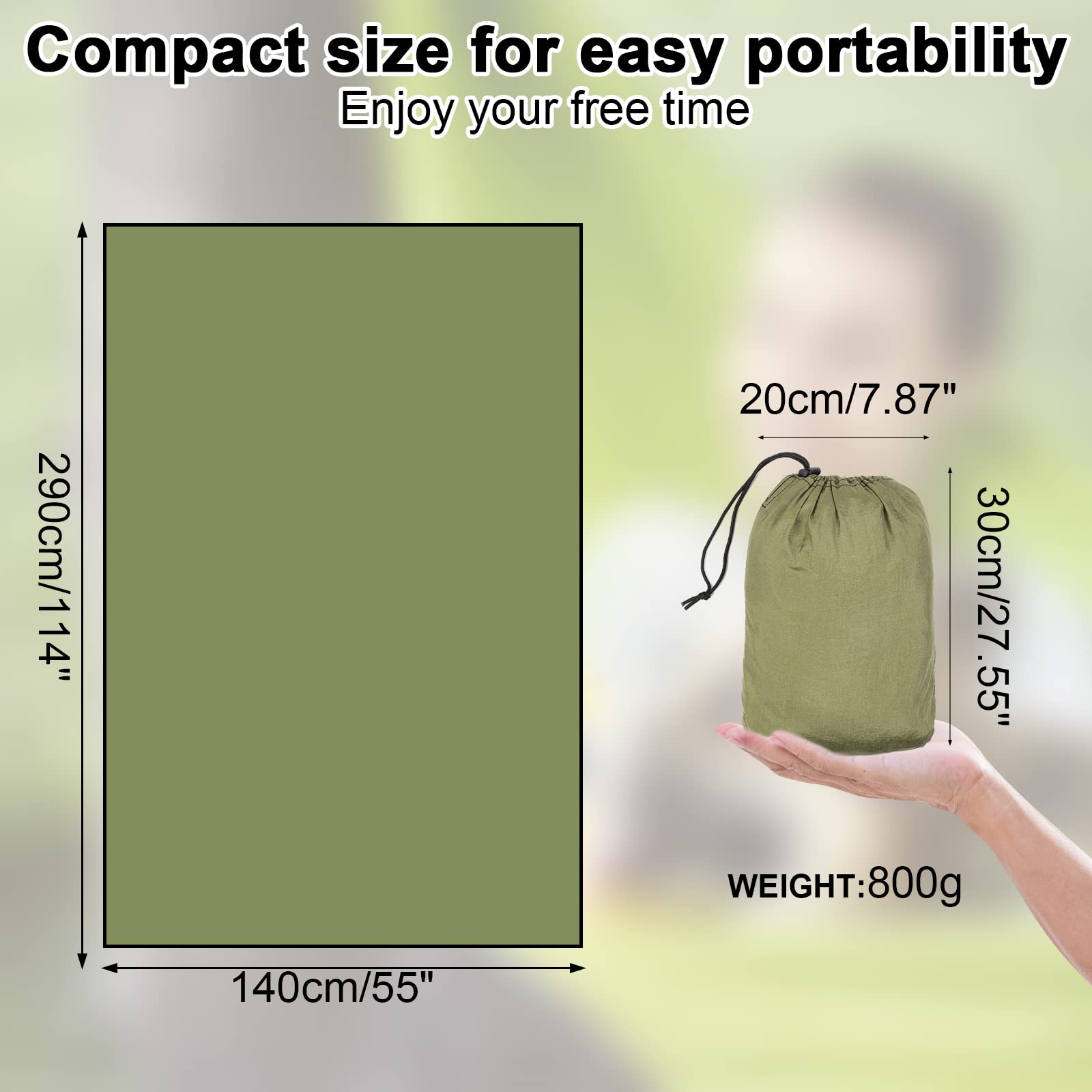 UPhitnis Hängematte Outdoor mit Moskitonetz 600lb Traglast Atmungsaktiv Ultraleicht Fallschirm Nylon Camping Reisehängematte