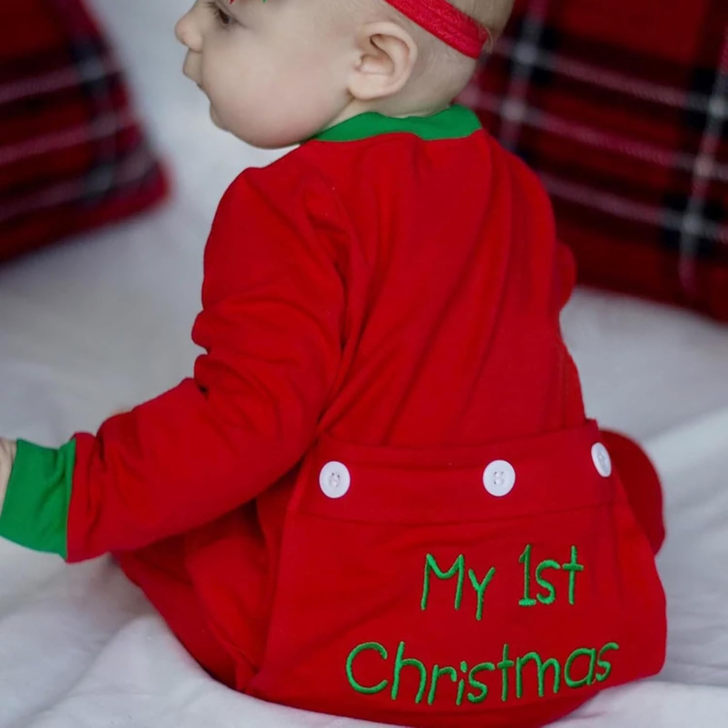 Newborn Christmas Outfits My First Christmas Baby Boy Long Sleeve Button Romper Jumpsuit Cute Fall Winter Clothes - Image 7