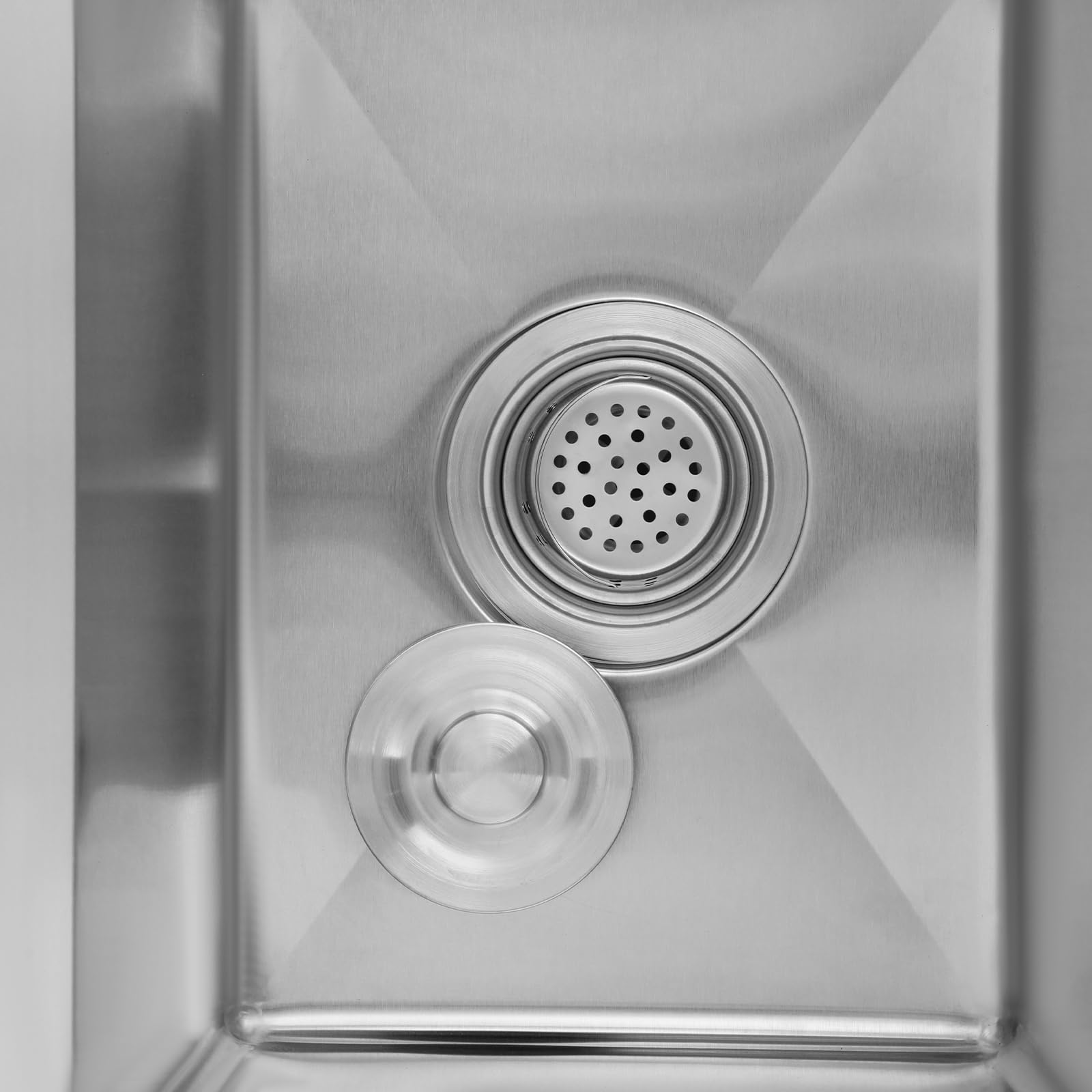 Lavello in acciaio inox 40x30x20cm, lavello da incasso con filtro di drenaggio e foro anti-trabocco, lavandino da cucina 1 vasca, per cucina/lavanderia (Argento)