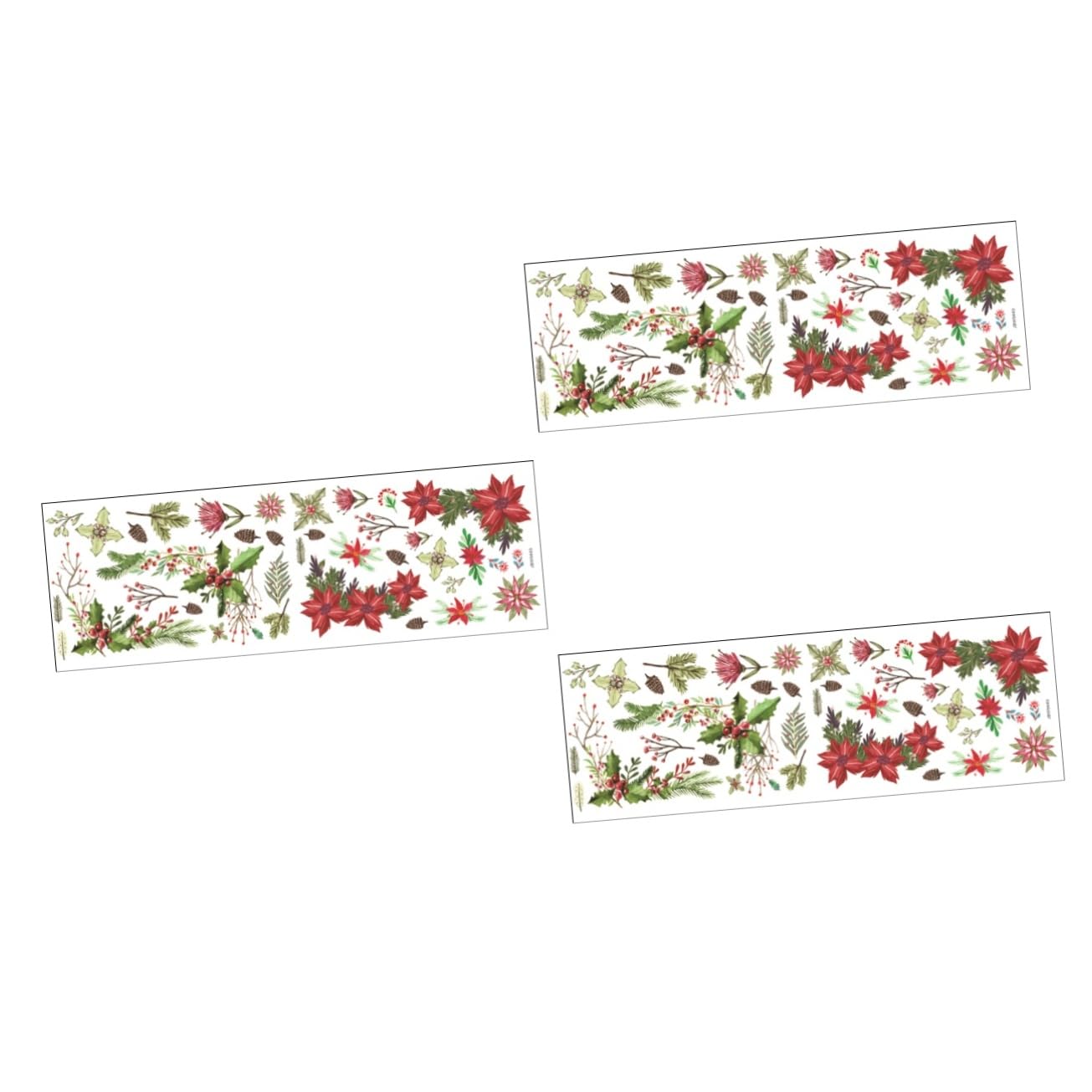 TOPBATHY Pegatinas de Flores Navideñas de PVC Autoadhesivas para Decoración de Ventanas Stickers de Pared para Navidad Decoración Interior Reutilizables y Removibles