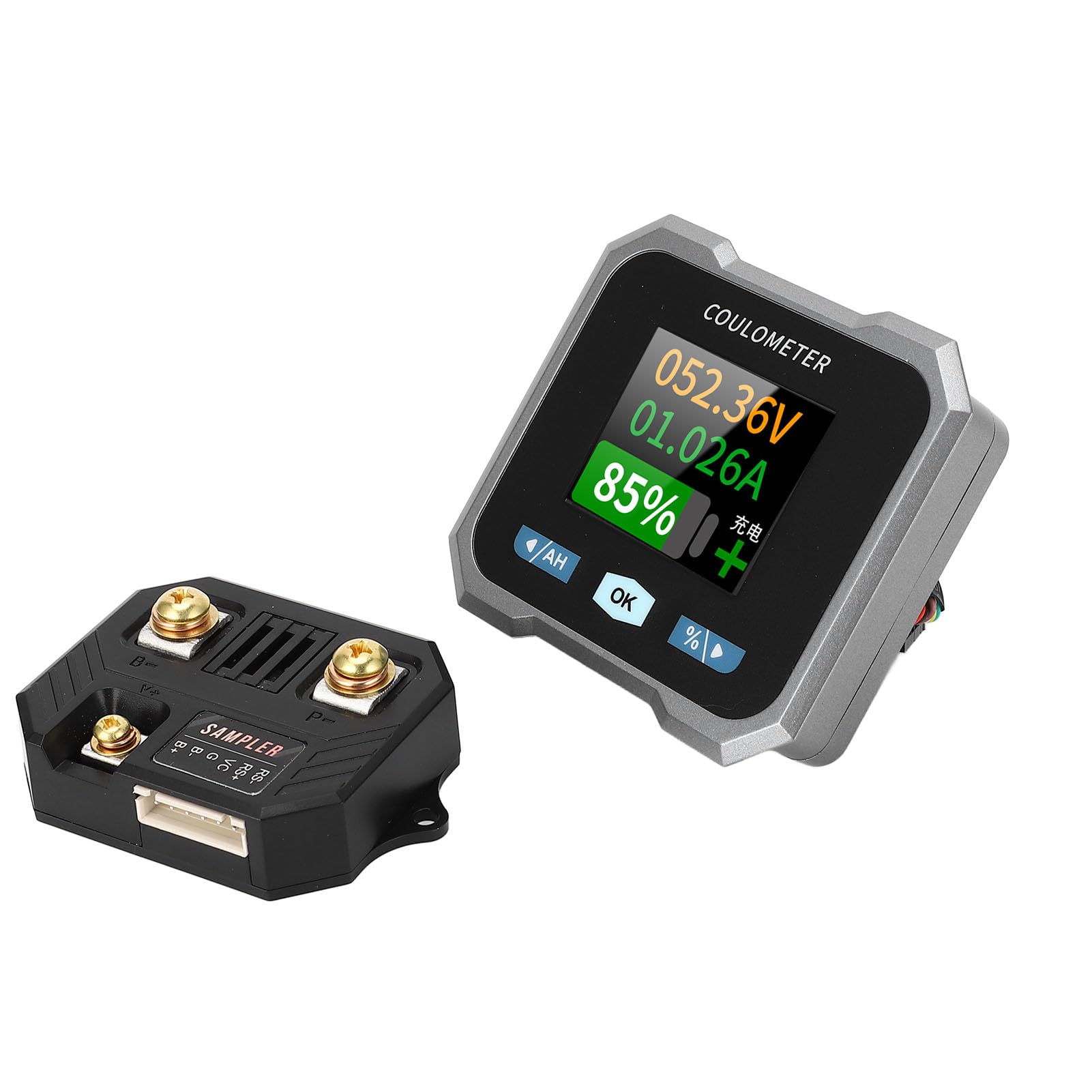 Smart Battery Capacity Monitor, RV Smart Battery Monitor Batteriestrom-Prozentspannungsanzeige mit Shunt