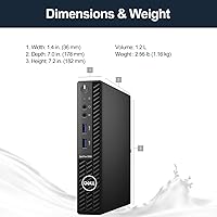 Vista 4 de DELL OptiPlex 3000 Series 3080 Micro Form Factor Desktop, Intel Core i5-10500T, 16GB RAM, 256GB PCIe SSD, Wi-Fi 5, Bluetooth, Wired KB & Mouse